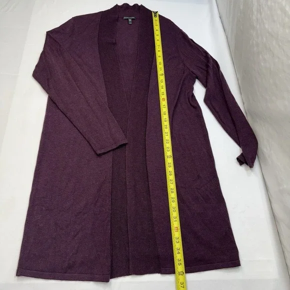 Eileen Fisher Womens Sweater Medium Open Cardigan Tencel Wool Lightweight Office - Picture 9 of 11
